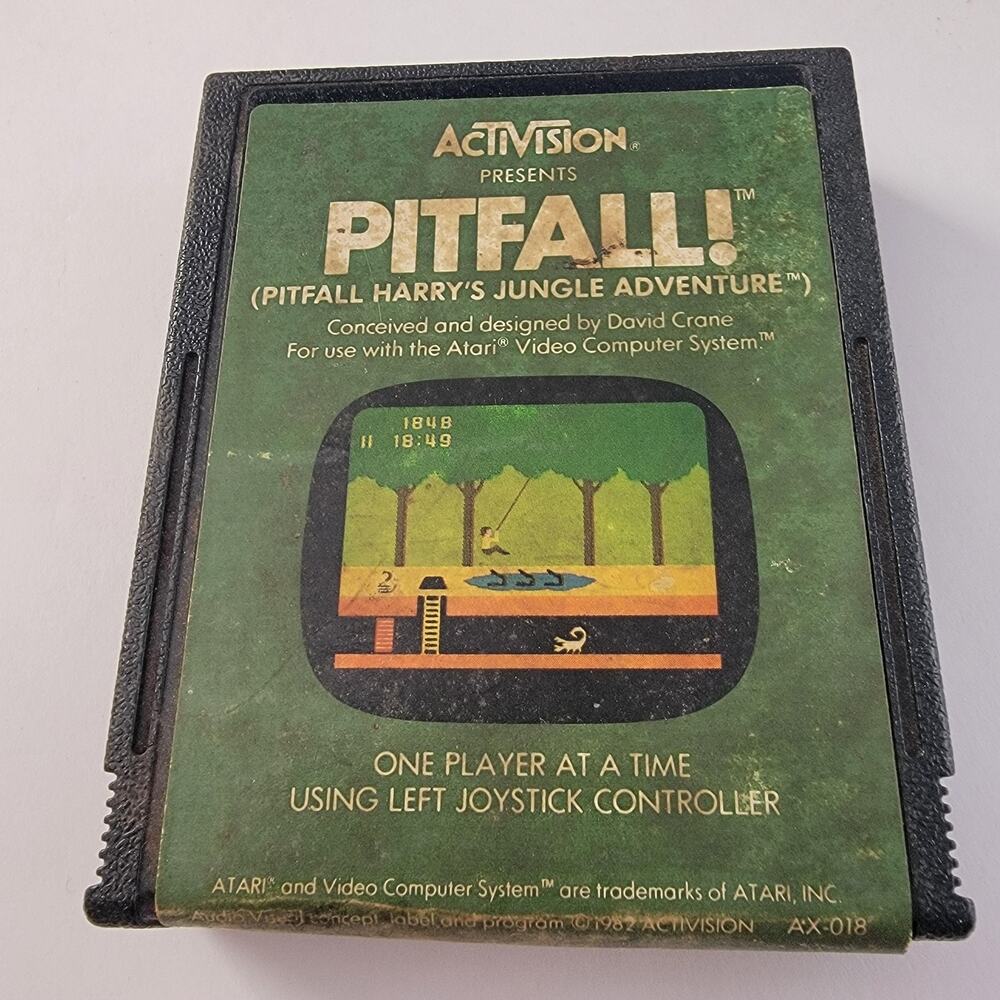 Pitfall! Atari 2600 Game Cartridge Activision 1982 Action Platformer Retro